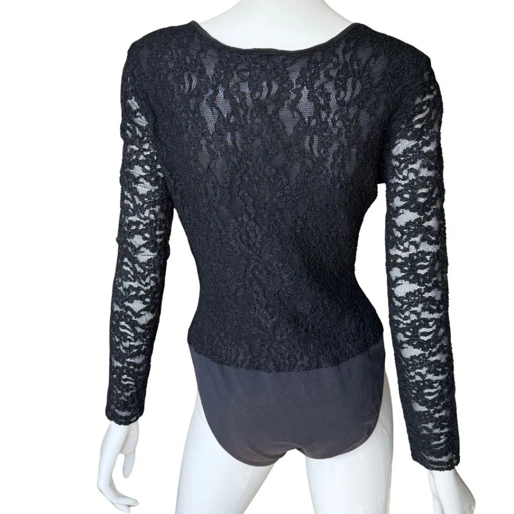 Ann Taylor (Original Ann Taylor) Black Lace Bodysuit Size Large